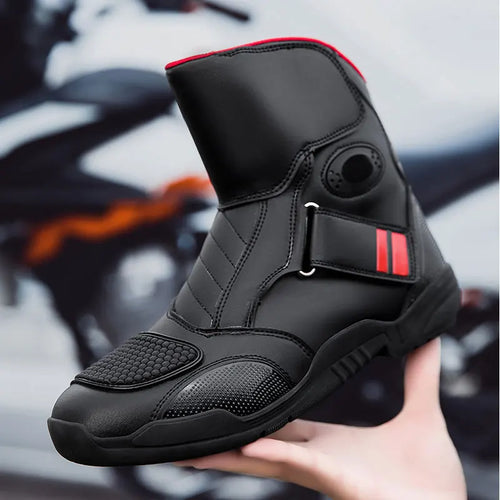 2025 Men's Motorcycle Boots – Waterproof Microfiber Leather Off-Road Racing Footwear