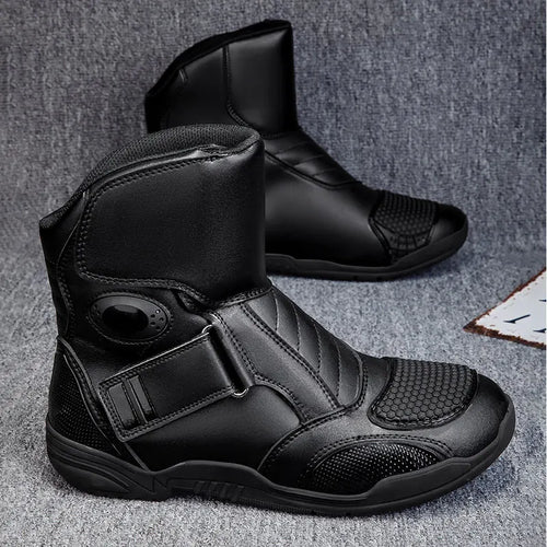2025 Men's Motorcycle Boots – Waterproof Microfiber Leather Off-Road Racing Footwear