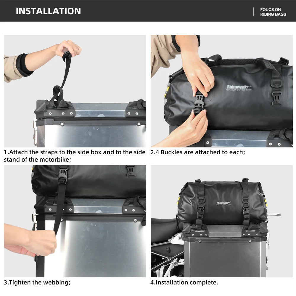 Folding and unfolding demonstration of pannier bag