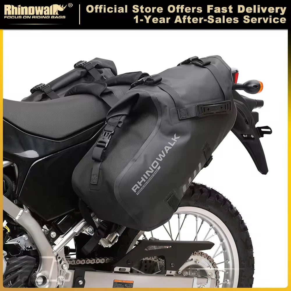 Rhinowalk Waterproof Motorcycle Saddle Bags 18L Black