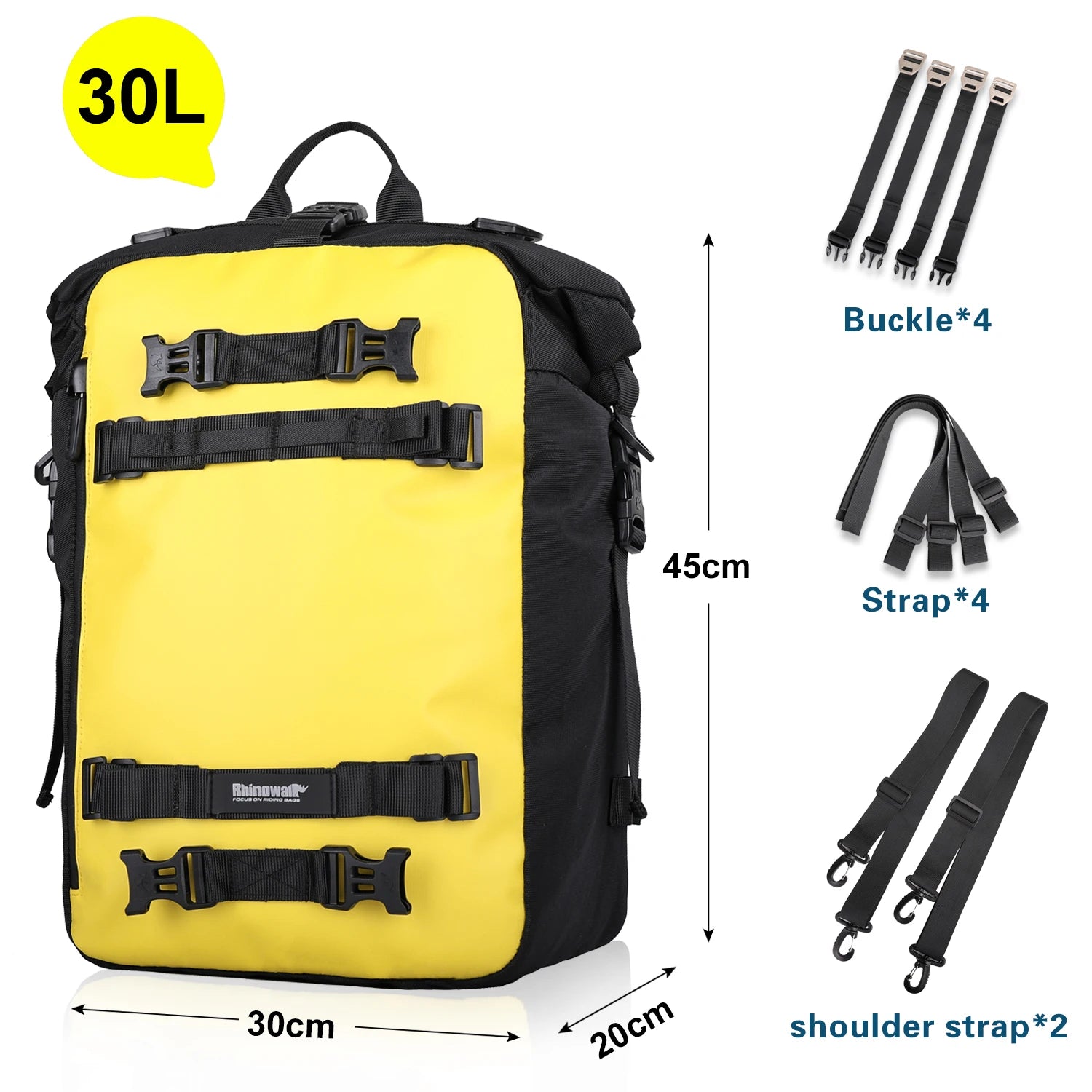 Rhinowalk 30L Waterproof Saddle Bag for motorcycle touring