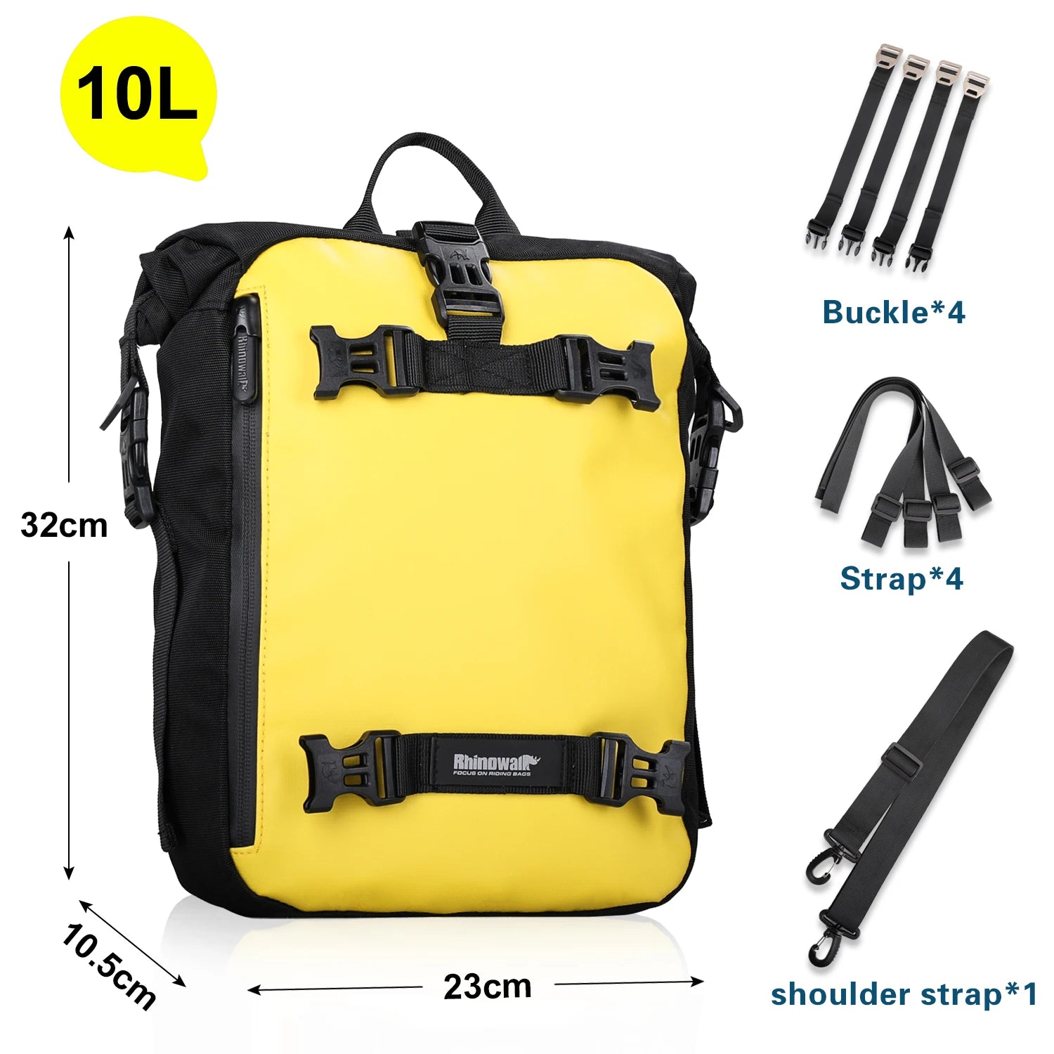 Rhinowalk 10L Waterproof Motorcycle Rear Seat Bag